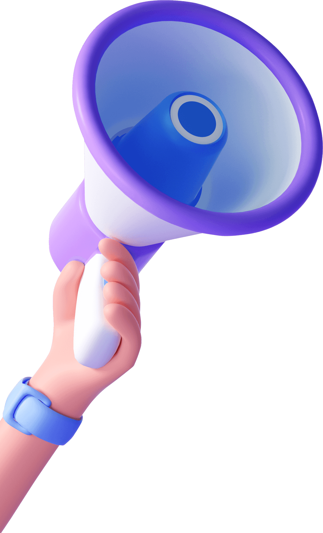 Hand holding megaphone